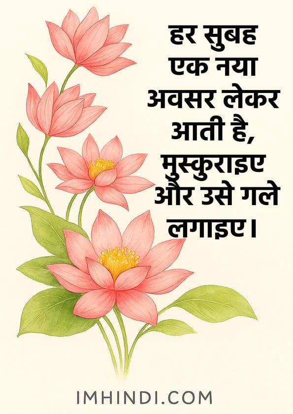 Good Morning Quotes with sunrise and positivity.